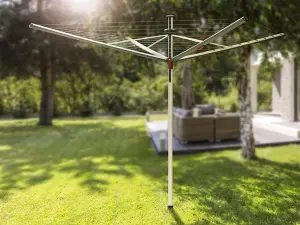 Vileda Sun-Rise Compact Outdoor Rotary Clothes Dryer - 50 Meter Washing Line