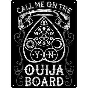 Grindstore Call Me On The Ouija Board Mini Plaque Black (One Size)