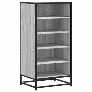 Berkfield Shoe Rack Grey Sonoma 48x38x97.5 cm Engineered Wood