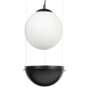 Glass Pendant Lamp Black TOBINS