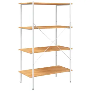 Berkfield 4-Tier Shelving Unit White and Oak 80x40x130 cm