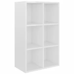 Gardinier Book Cabinet 66 x 30 x 98 cm Engineered Wood High Gloss White