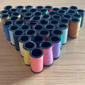 100 Spools of Coloured Thread - 100% Polyester Hand & Machine Sewing Embroidery Spool Set - Each Bobbin H2.4 x 1.3cm, 6m Long