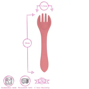 Tiny Dining - Baby Silicone Weaning Fork - Dusty Rose