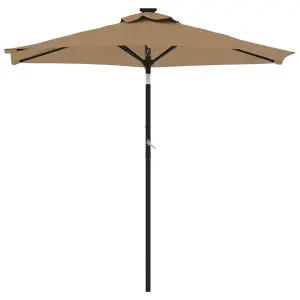 Berkfield Garden Parasol with Steel Pole Taupe 225x225x212 cm