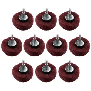 Dome Shaped Sanding Polishing Cleaning Mop 75mm Width 240 Grit 6mm Shank 10pk