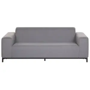 Outdoor Upholstered Sofa Garden Sofa ROVIGO Polyester Grey 3 Seater