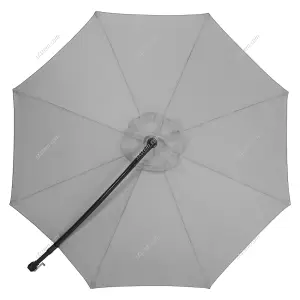 3M Outdoor Light Grey Cantilever Crank Tilt Swivel Banana Umbrella Sunshade with Fillable Base