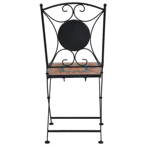 Berkfield Mosaic Bistro Chairs 2 pcs Orange/Grey