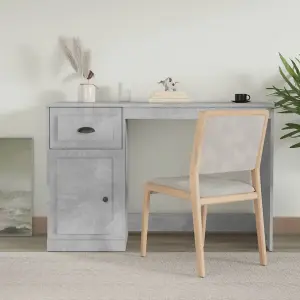 Berkfield Desk with Drawer Concrete Grey 115x50x75 cm Engineered Wood