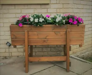 Garden Raised Wooden Vegetable Flower Planter Trough Tall Veg Herb Container Potato Wide Box Extra Depth