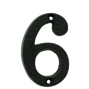 Black Antique Door Number 6/9 78mm Height 8mm Depth Iron Face Numeral Plaque