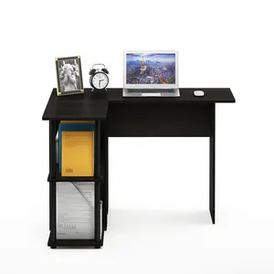 Angulo L-Shape Computer Desk Black / Espresso