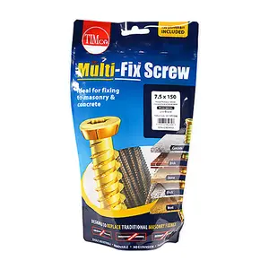 Timco - Concrete Screws - TX - Flat Countersunk - Yellow (Size 7.5 x 150 - 30 Pieces)