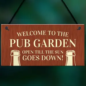 Red Ocean Novelty Pub Garden Sign For Home Bar Garden Decor Gift Hanging Signs