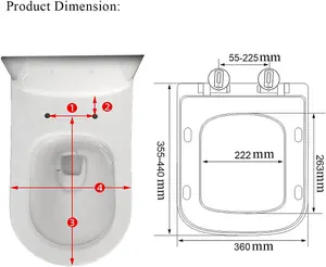 Square Soft Close Quick Release Toilet Seat