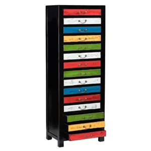 Mojica 60cm Wide 15 -Drawer Solid Wood File Cabinet