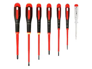 Bahco BE-9887S ERGO VDE Insulated Screwdriver Set - 7 Piece High Voltage Tool Kit