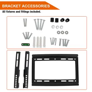 SunDaze 14"-42" Fixed TV Wall Bracket For LED LCD Plasma & Curved Screens