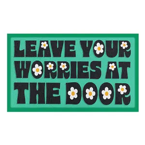 Leave Your Worries At The Door Daisy Indoor & Outdoor Doormat - 70x40cm