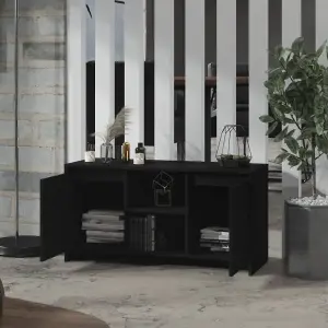 vidaXL TV Cabinet Black 102x37.5x52.5 cm Engineered Wood