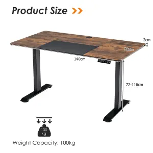 Costway Electric Standing Desk Stand-up Ergonomic Computer Workstation w/ Smart Controller