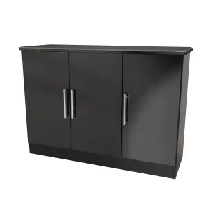 Harrow 3 Door Sideboard in Black Gloss (Ready Assembled)