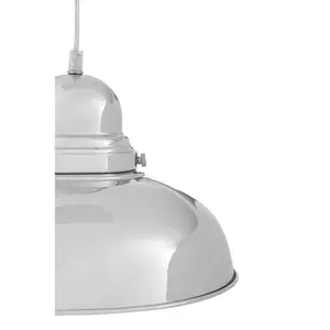 Interiors by Premier Jasper Bowl Shaped Pendant Light with Chrome Finish