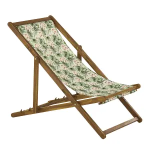 Sun Lounger Wood Light Brown ANZIO