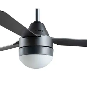 122Cm Harlene 3 - Blade Ceiling Fan with Remote Control and Light Kit Included Titanium / Titanium