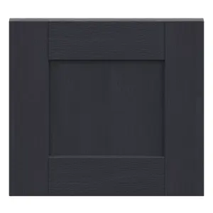 Alpinia Matt midnight navy wood effect Drawer front, bridging door & bi fold door, 356mm x 18mm x 397mm