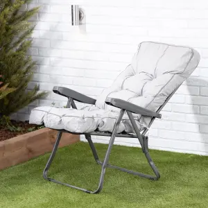 Alfresia Recliner Chair, Charcoal Frame with Grey Classic Cushion