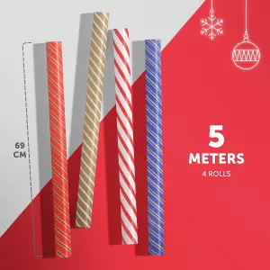 Kraft & Co 4 pack 44cm x 5M of Gift Wrapping Paper