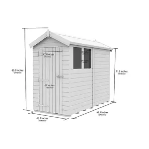 DIY Sheds 4x8 Apex Shed - Single Door With Windows