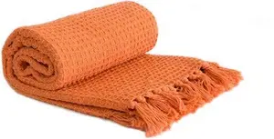 Emma Barclay Honeycomb Throw 50 X 60 Burnt Orange, 100% Cotton, 50X60 (127X152cm),HONE5060BTO