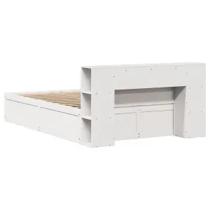 Berkfield Bed Frame without Mattress White 150x200 cm King Size Solid Wood Pine