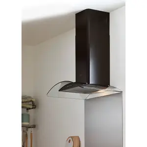 Cooke & Lewis CLCGB60 Glass Curved Cooker hood (W)60cm - Black