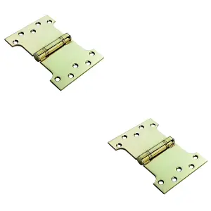 2 PACK - PAIR 101.6 x 101.6 x 3mm Parliament Hinge Polished Brass Internal Door