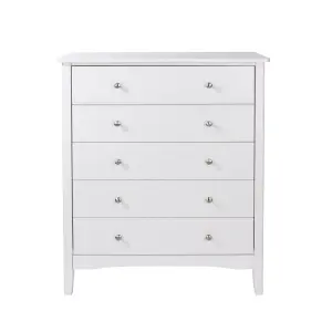 5 drawer chest of drawers, Como White