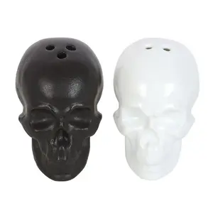 Something Different Skull Salt and Pepper Shakers Black/White (One Size)