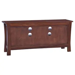 Berkfield TV Cabinet Classical Brown 100x30x45 cm Solid Mahogany Wood