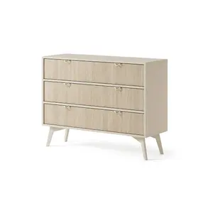 Elegant Forest Chest of Drawers H800mm W1060mm D380mm in Beige & Oak Scandi - A Touch of Warmth for Your Bedroom