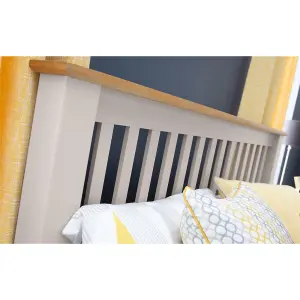 Elephant Grey Lacquer Two Tone Bed Frame - Double 4'6" (135cm)