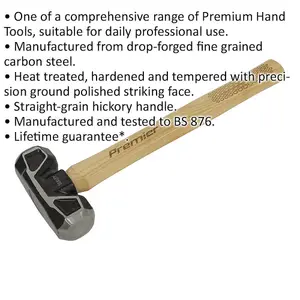 4lb Short Handle Sledge Hammer - Hickory Wooden Shaft - Drop Forged Carbon Steel