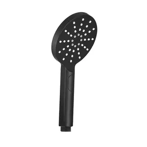 Black 3 Mode Round Shower Head ABS