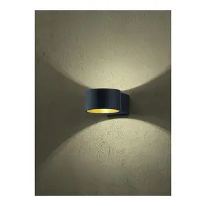 Luminosa Lacapo Modern Up & Down Wall Lamp Black Matt 3000K - UK Stock