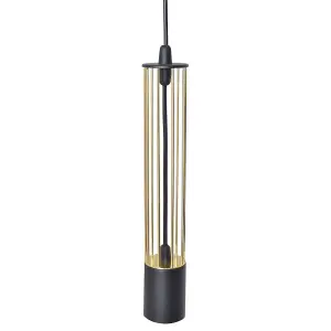 Luminosa Bars Slim Pendant Ceiling Light Black, Gold 10cm