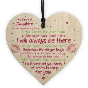 Red Ocean Daughter Gift Motivational Sign Wooden Heart Gift For Daughter From Mum Dad