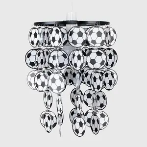 ValueLights Children's Black And White Football Bedroom/Nursery Ceiling Pendant Light Shade