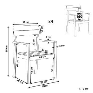 Set of 4 Garden Chairs FORNELLI Acacia Wood Light Wood